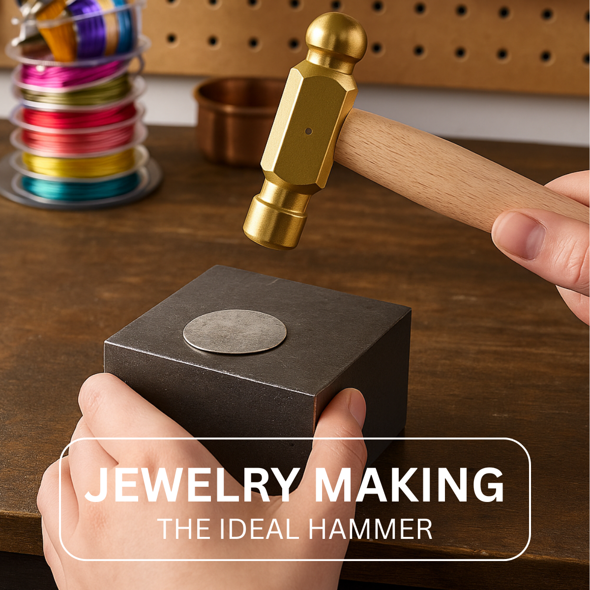 Jeweler's Brass Hammer – 10" Long | Spark-Free Metalworking Tool