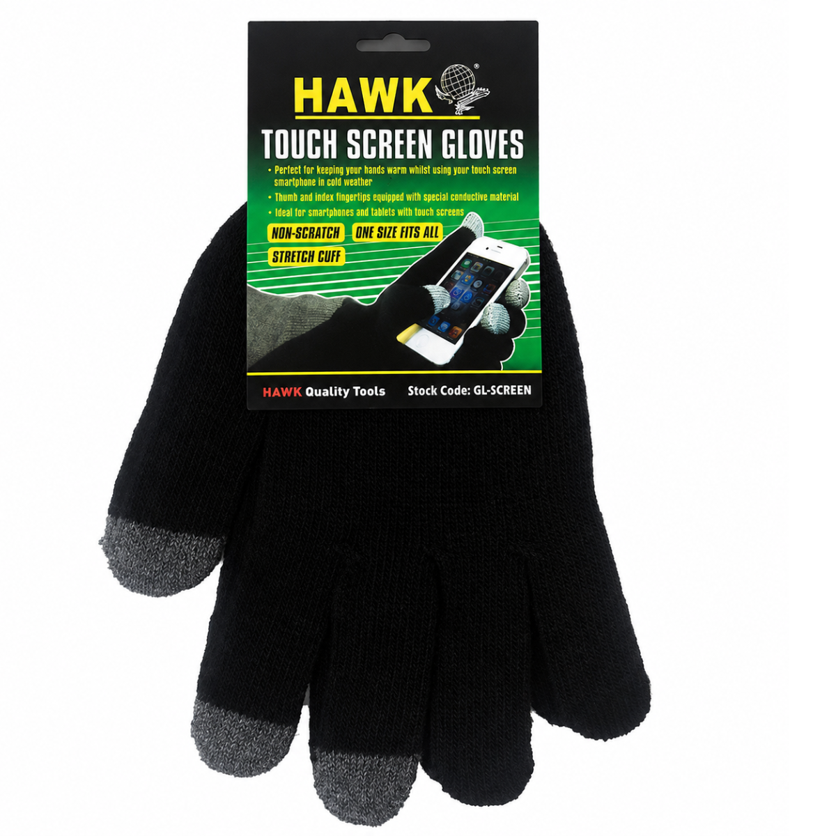 Touchscreen Gloves with Conductive Fingertips – One Size Fits Most - GL-00548