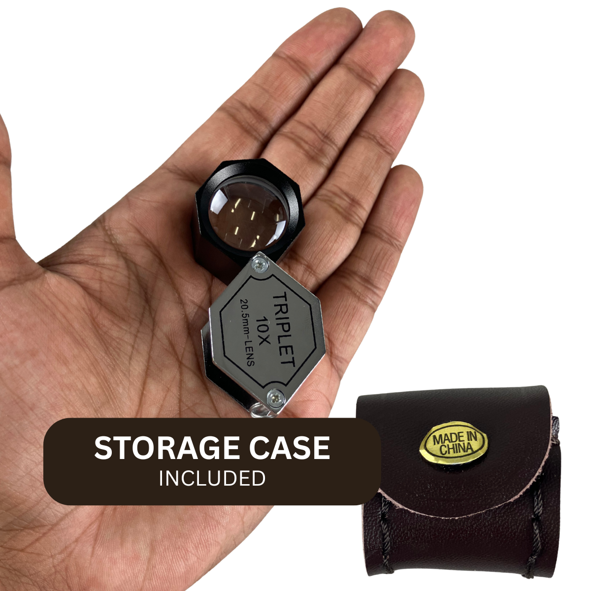 Hexagonal Frame Triple Glass Lens Jeweler's Loupe - 10X Power  - MG-02410