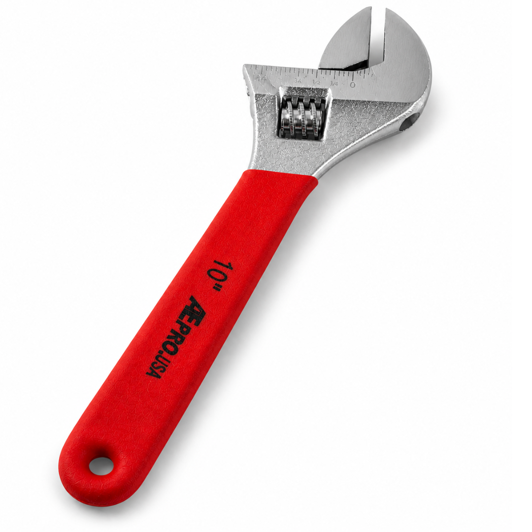 10" Adjustable Wrench – Heavy Duty Drop Forged Steel – Wide Jaw Capacity – Non-Slip Grip Handle – Adjustable Spanner Tool for Plumbing & Automotive