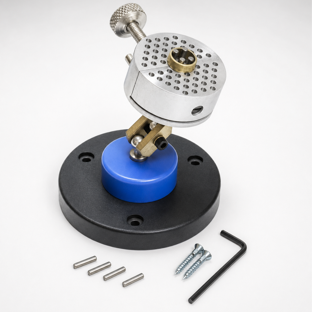 Universal Adjustable Work Holder with Weighted 3.5-Inch Base, Bench-Mounting Holes, Holding Pins and Hardware, Jewelry Making and Precision Work Vise – TJ-16977