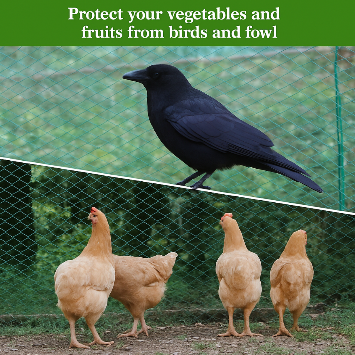 Humane Hexagon Anti-Bird Net to Protect Fruit in Trees, 2x5MT  - GT-00205