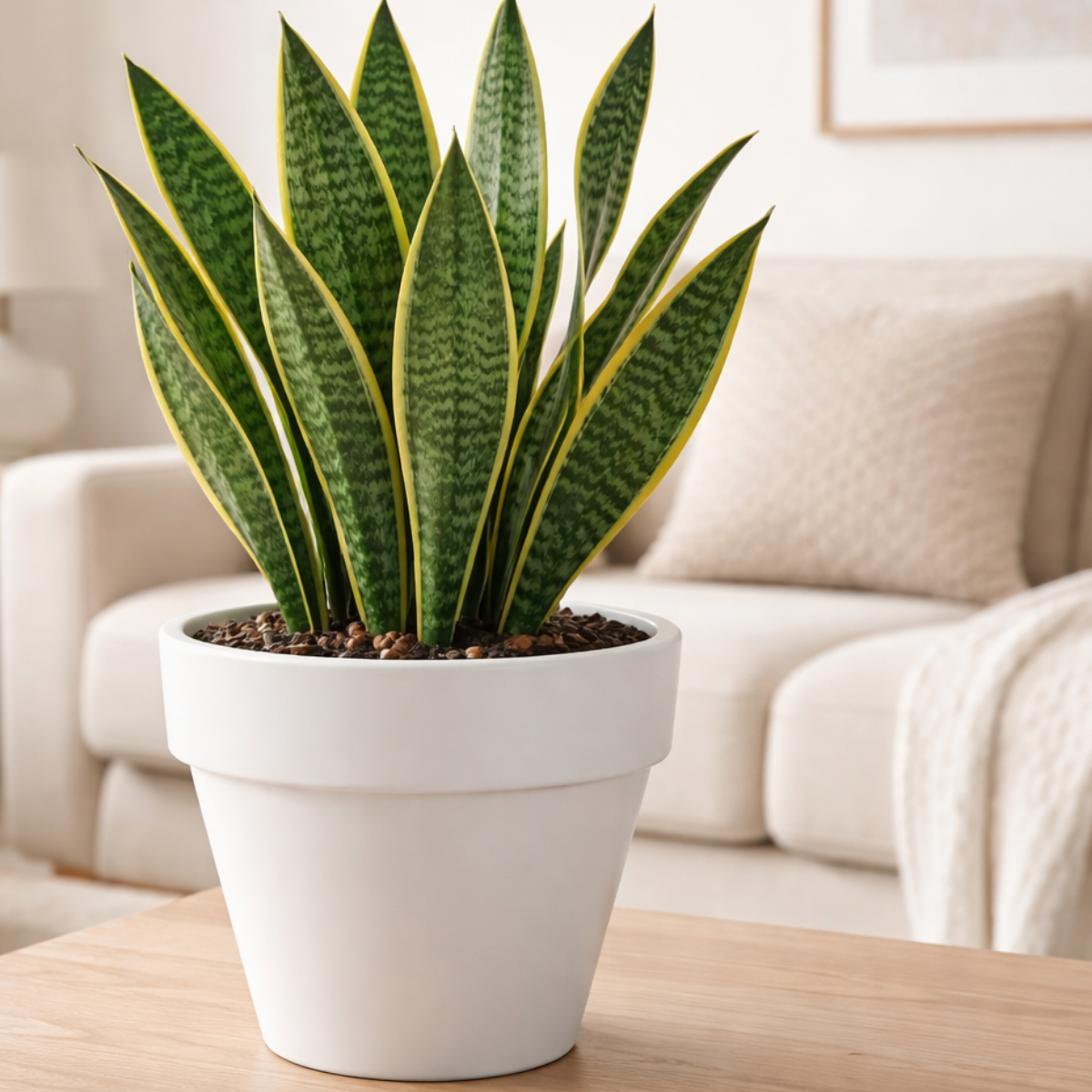 7.5 Inch Plastic Plant Pots with Drainage Holes – White Flower Pots for Indoor & Outdoor Plants, Lightweight Modern Planters for Houseplants, Herbs & Succulents – 6 Pack