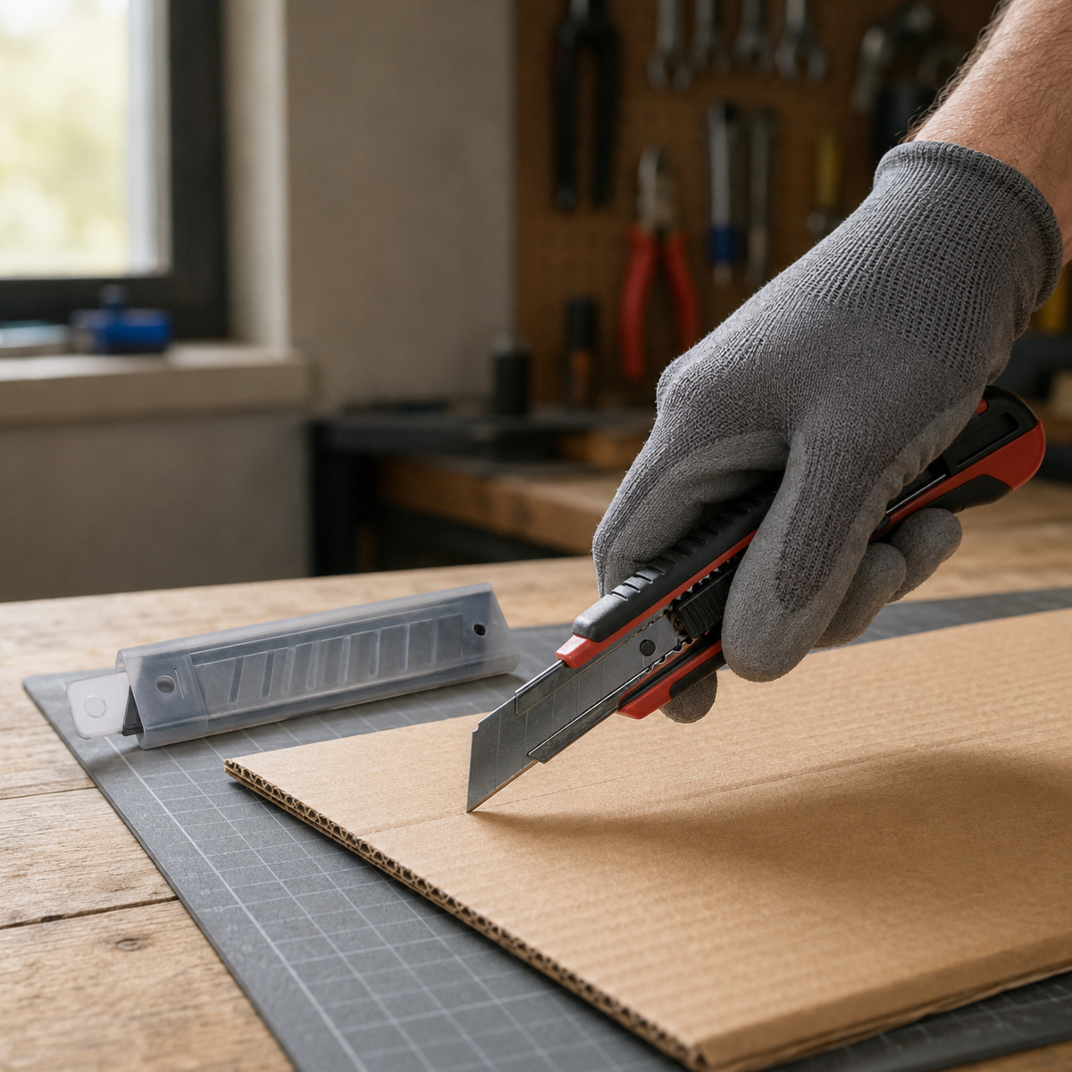 18mm Snap-Off Utility Knife Replacement Blades, 3-3/4 x 3/4 Inch, Pre-Scored Metal Blades with Protective Storage Cases, 6 per Case, Pack of 4 (24 Blades Total)