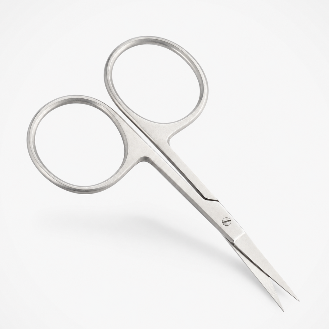4 Inch Stainless Steel Cuticle Scissors with Large Finger Holes – Straight Precision Manicure Scissors for Cuticles, Hangnails and Nail Grooming