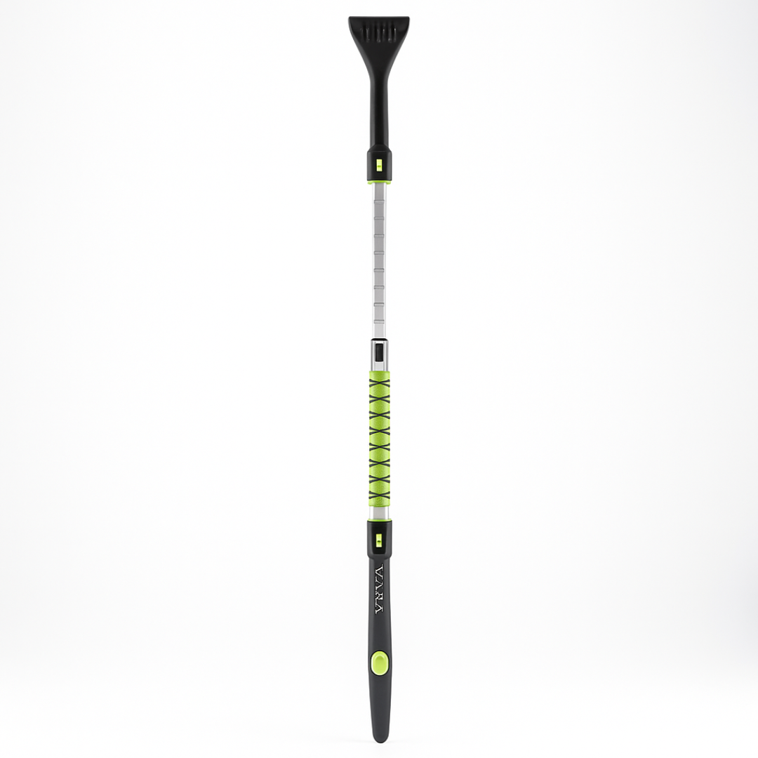 47.5" Extendable Snow Brush with 360° Rotating Head & Ice Scraper – 2-in-1 Car Snow Removal Tool with Soft PVC Bristles & EVA Foam Grip – Adjustable Telescopic Handle