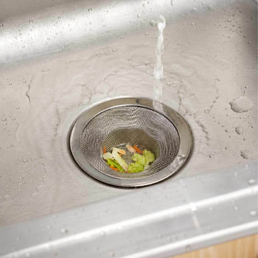 4.5 Inch Stainless Steel Mesh Sink Strainer, Fine Mesh Kitchen Drain Basket for Catching Food Debris, Durable Round Sink Drain Filter