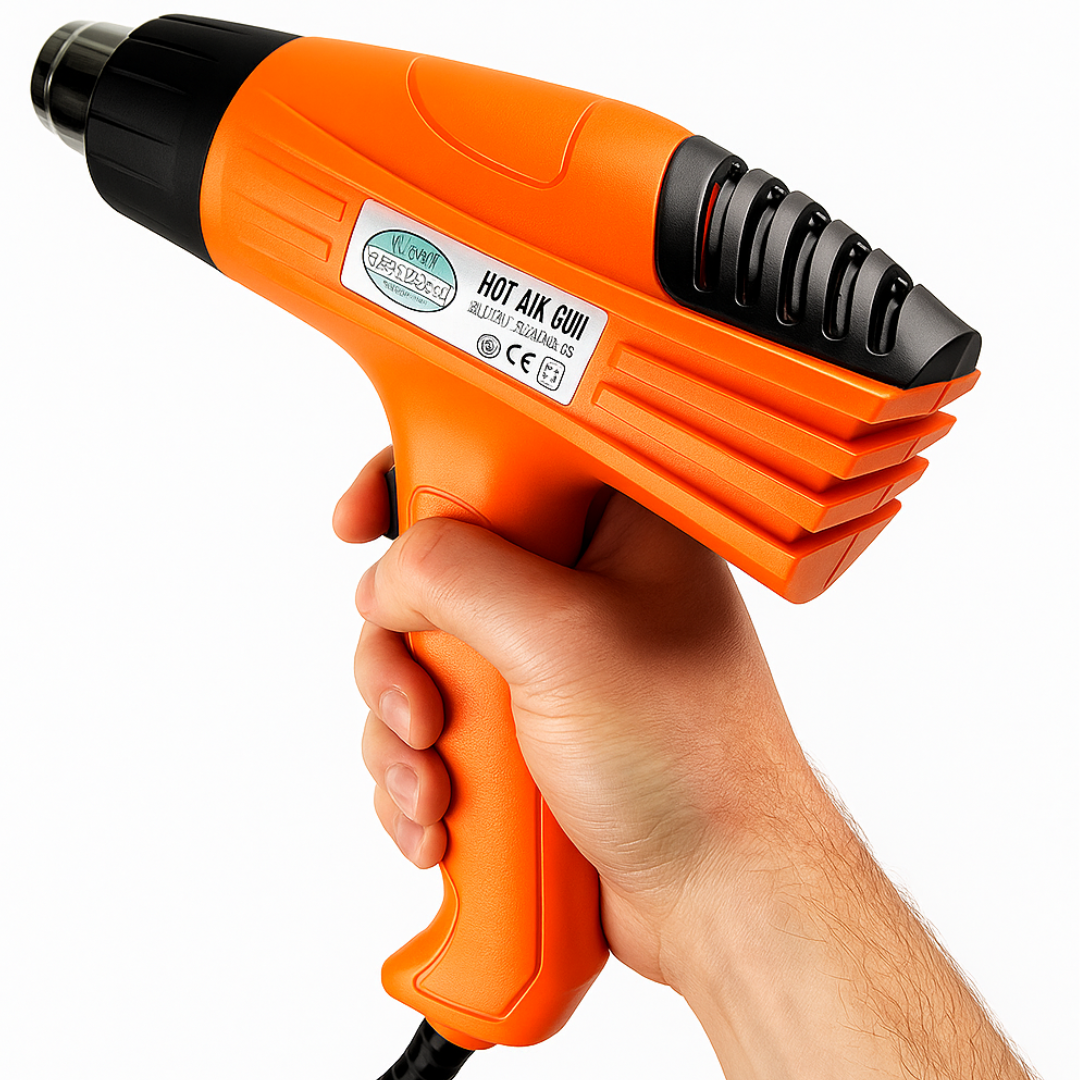 Dual-Temperature Heat Gun 1000W/1500W – Overheat Protection, Low Noise, High Air Flow – Ideal for Shrink Wrapping, Crafts, and Home Projects