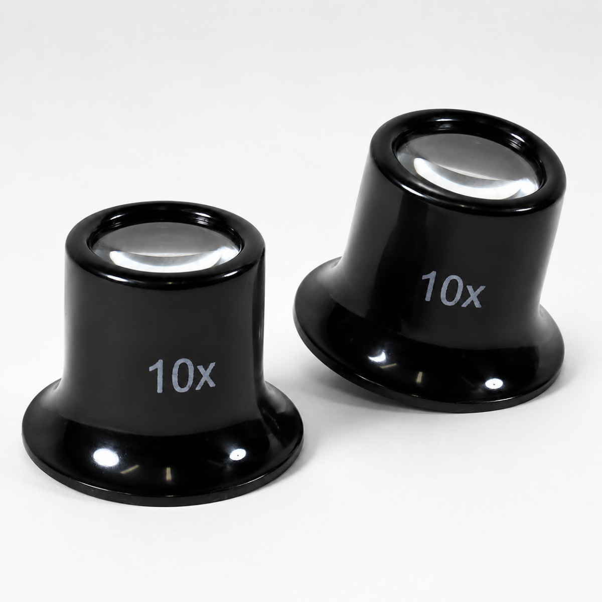 2-Pack 10X Mini Eye Loupe Magnifiers, 13/16-Inch Visible Lens, Pocket-Size Black Plastic Jeweler's Loupes – MG-00920-Z02