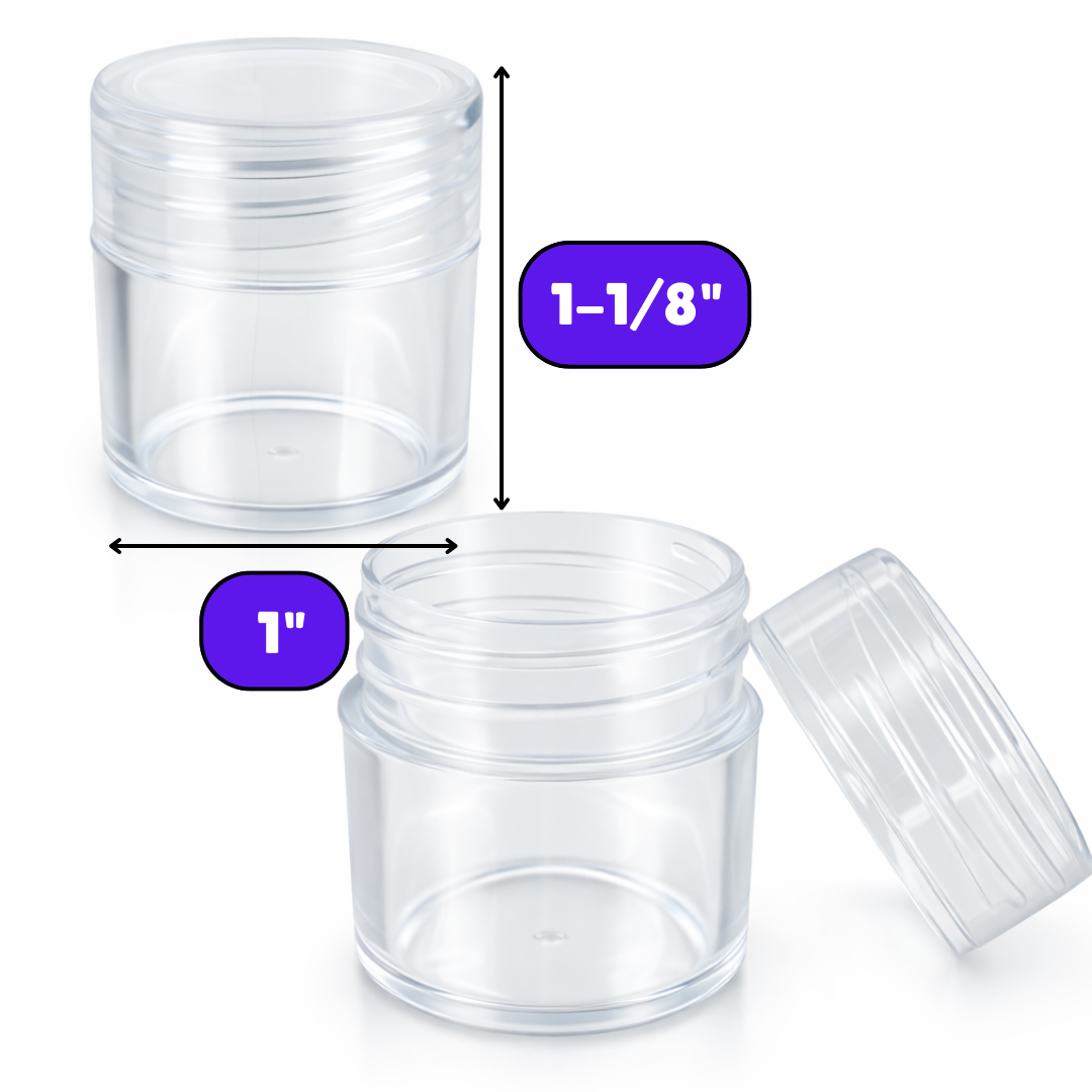 30 Pc Crafter's and Collector's Clear Plastic Box Set | 30 Self-Closing Canisters 0.86" Diameter x 1" Tall | 6.25" (15.88 cm) x 5.25" (13.34 cm) Box | Perfect for Buttons, Beads & More! Visit the BIN BUDDY Store