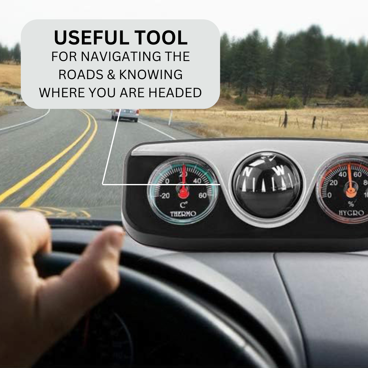 Adroit 3-in-1 Compass, Thermometer, and Hygrometer | Compact Weather and Navigation Tool | 4.5" (11.4 cm) x 1.75" (4.4 cm) x 1.25" (3.2 cm)