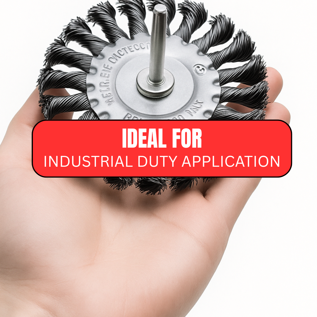 Professional Wire Wheel Brush with 1/4" Shank – For Drill Use, 11,000 RPM Max, Ideal for Weld Cleaning & Metal Prep