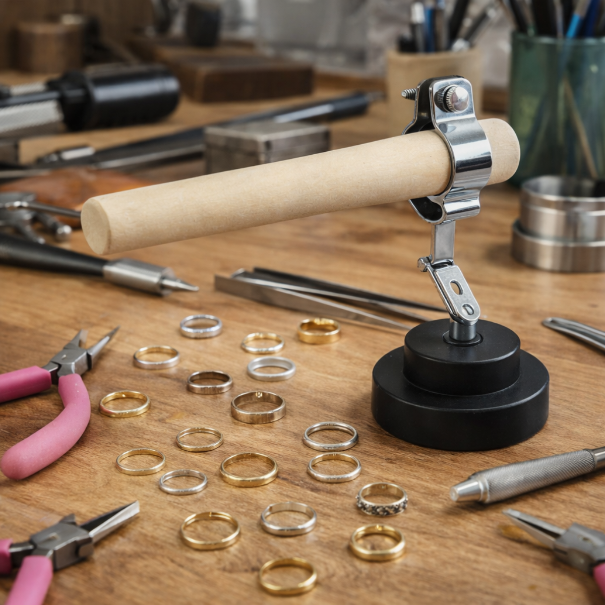 Ring Mandrel Holder | Adjustable Screws to Hold Various Size Mandrels | A Must Have Additional to Your Work Bench