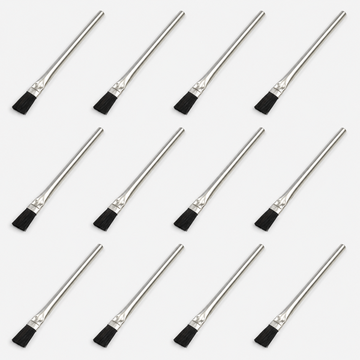 12-Piece 1/2-Inch Acid Brush Set with Horsehair Bristles and Aluminum Handles, 6-Inch Length — TZ63-06307