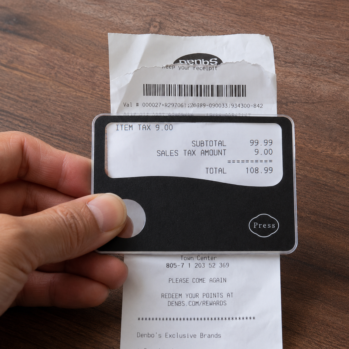 LED Illuminated Wallet Size Magnifier, 3X Credit Card Reading Magnifier with Light, Black Plastic Pocket Magnifying Lens for Menus, Price Tags, Labels, Fine Print – MG-90554