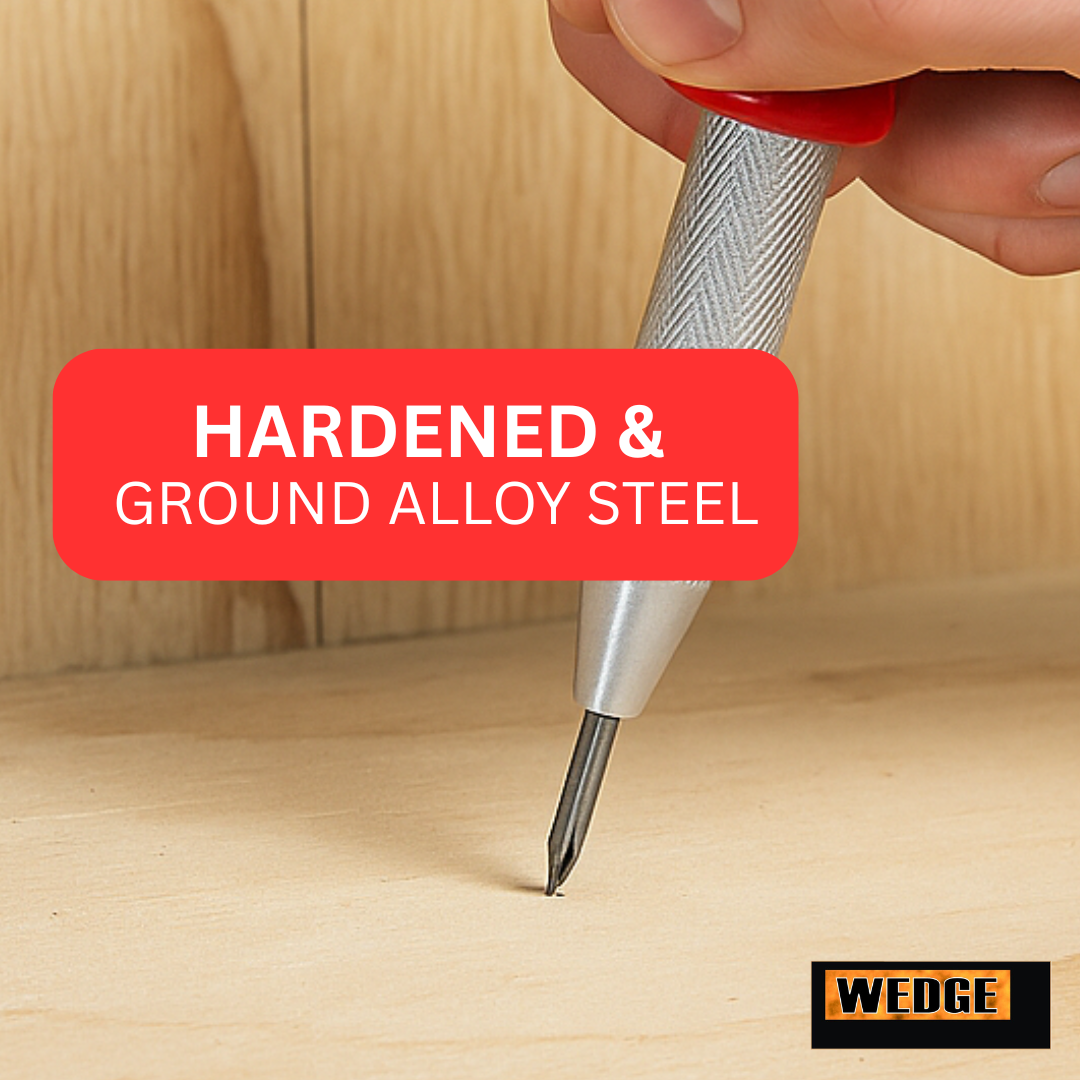 Automatic Spring Action Punch | Ergonomic Design | Consistent & Powerful Strikes | Ideal for Drilling Start Points & Marking