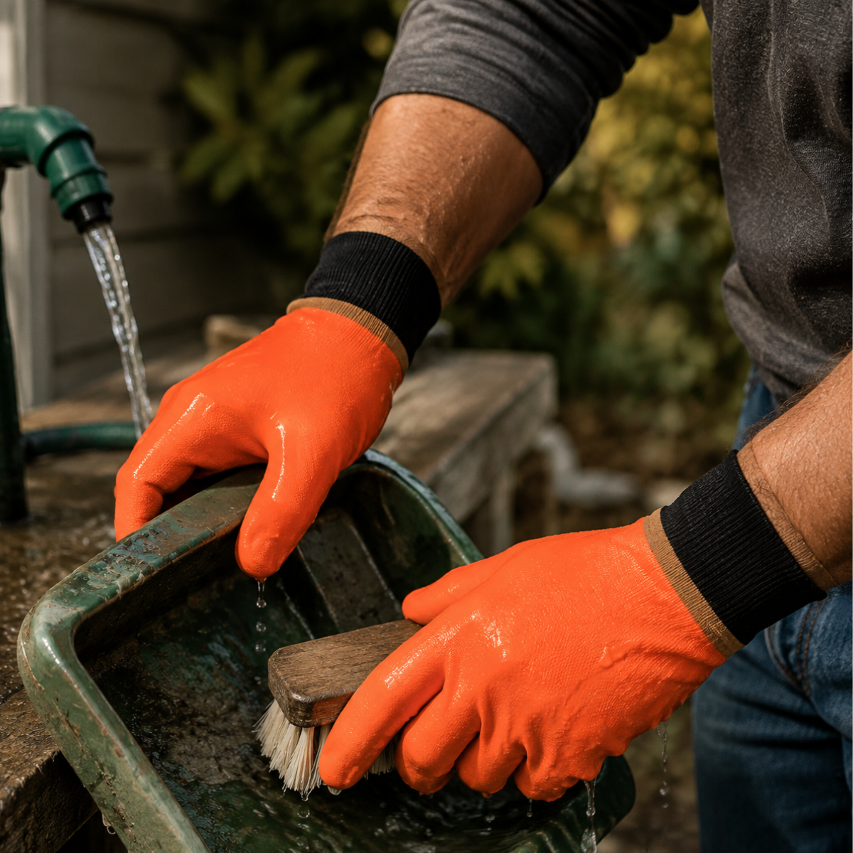PVC Waterproof Work Gloves with Knit Wrists, Cotton Fleece Lined – Extra Large (Pack of 2 Pairs) – GL-09110-Z02
