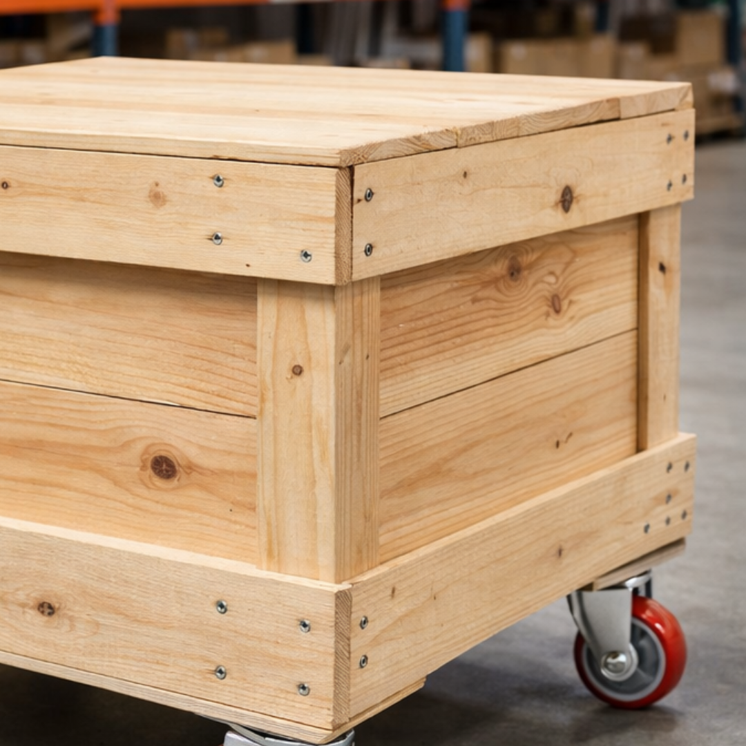 4 Inch x 2 Inch Heavy Duty Rigid Casters (4 Pack) – Red Polyurethane Wheels – Plate Mount Fixed Caster Wheels – Industrial Replacement for Carts, Dollies & Workbenches