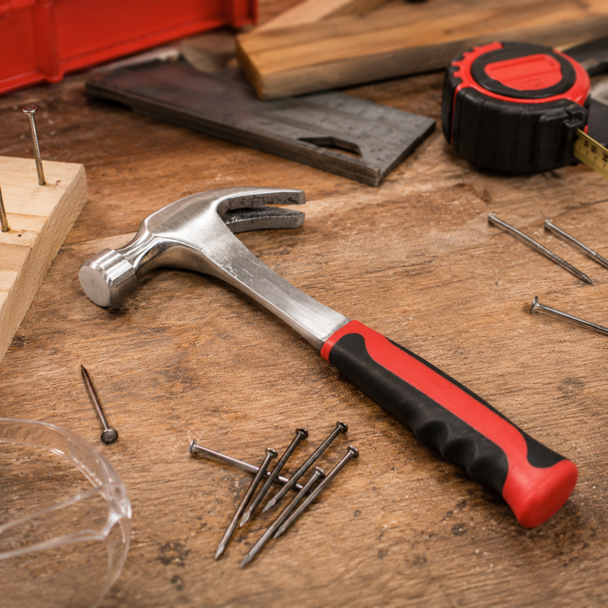 16 oz Claw Hammer with Comfort Grip Handle, Steel Polished Head, Shock Absorbing Non-Slip Grip, 13 Inch Framing & General Purpose Hammer – PH720-28