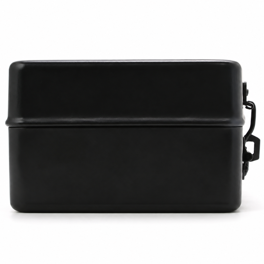 Multipurpose Black Metal Storage Box with Lockable Hasp – Cash, Jewelry, Coins, Cards & Small Item Organizer