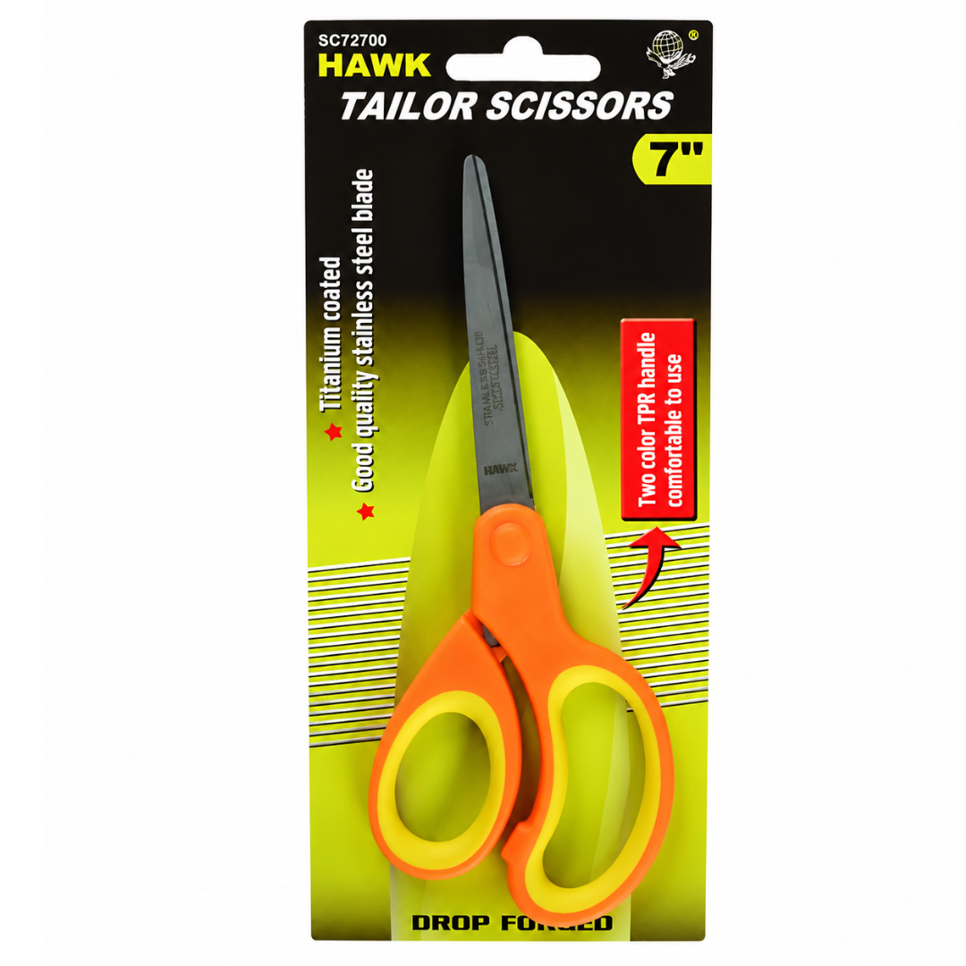 7 Inch Tailor Scissors with Titanium Coated Drop Forged Stainless Steel Blades, Comfort Grip Handles, Fabric Cutting Scissors for Sewing, Crafts, Office & Home Use, Pack of 2 – SC-17135-Z02