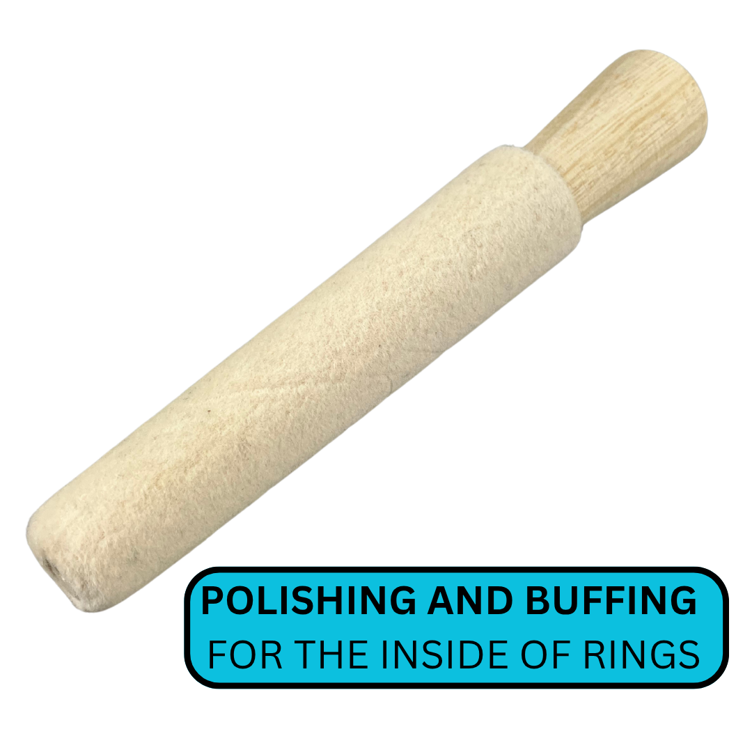 nside Ring Polish/Buff Mandrel | 4.5" Length | Tapered 1/2"-3/4" Design | Wooden Craftsmanship | Dual Manual & Motor Usage Tool