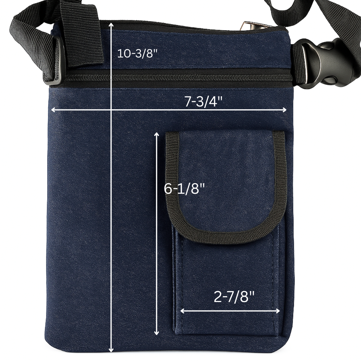 Blue Denim Bag with an Adjustable Strap  - AD-30057