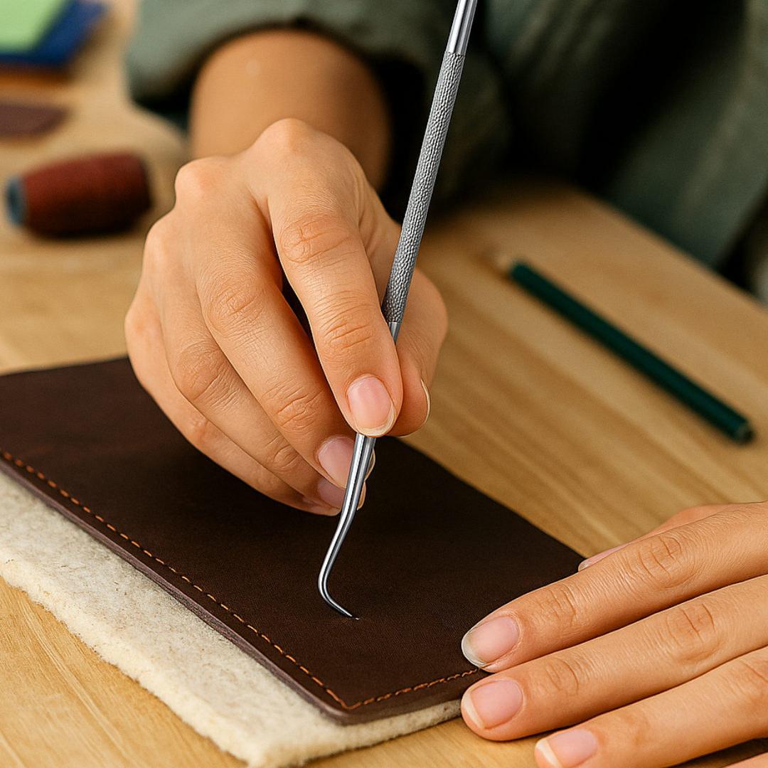 Curved Pointed Hook Pick Tool – 90° Sharp Hook Tip – Stainless 2 Pc. Steel Pick with Textured Grip – 7" Precision Tool for Artists, Crafters, Jewelers & Hobbyists