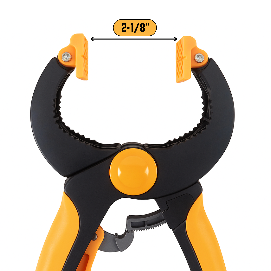 8-Inch Ratcheting Quick-Release Clamp with Pivoting Jaws – Adjustable Hand Clamp for Gluing, Woodworking, and DIY Projects