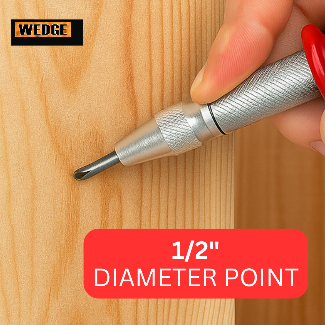 Automatic Spring Action Punch | Ergonomic Design | Consistent & Powerful Strikes | Ideal for Drilling Start Points & Marking