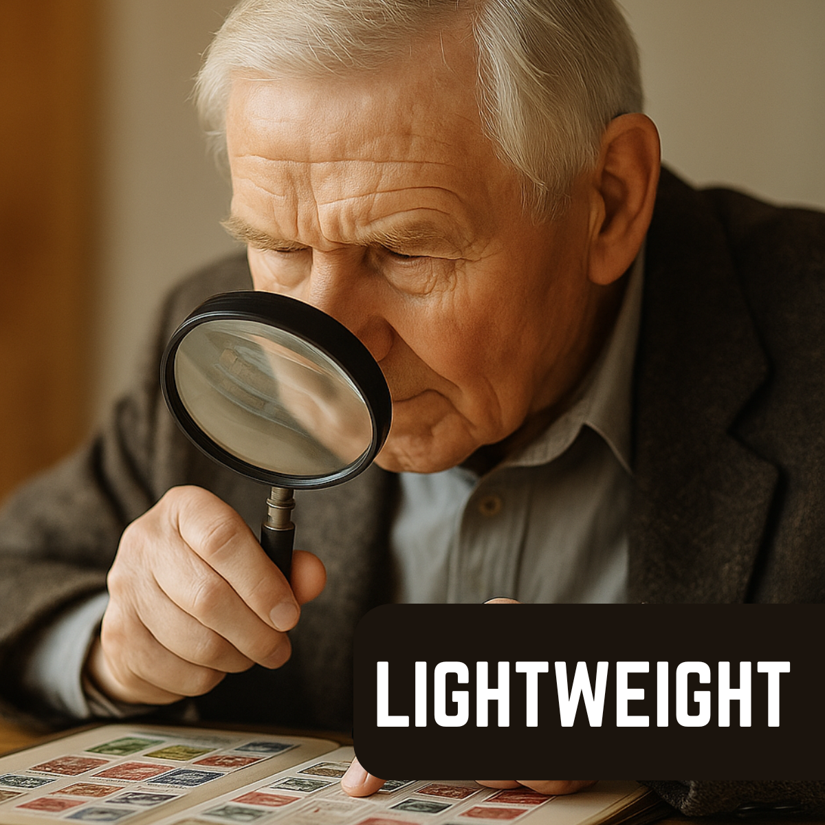 Handheld Magnifying Glass – 2X Magnifier with 3" Glass Lens, Black Frame & Handle – Reading Aid for Home, Office & School