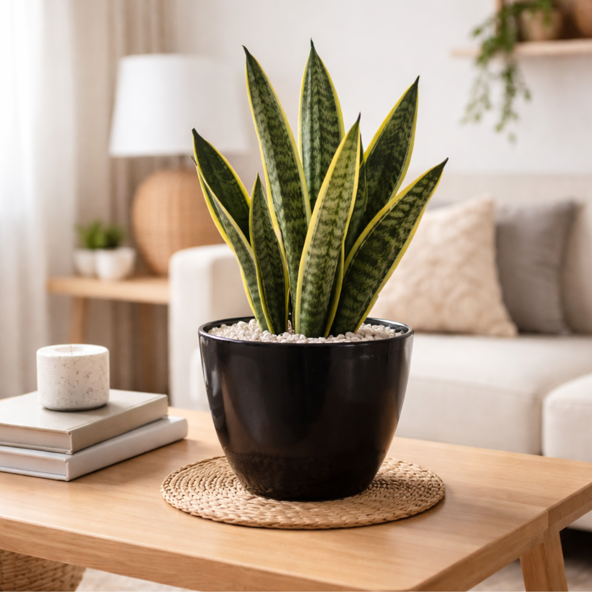 5.5 Inch Plastic Plant Pots with Drainage Holes – Black Flower Pots for Indoor & Outdoor Plants, Lightweight Modern Planters for Succulents, Herbs & Houseplants – 8 Pack