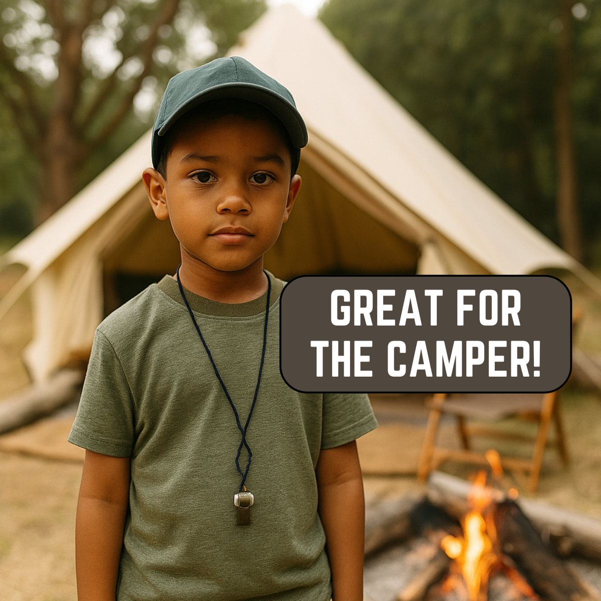 2-Pack Survival Whistle with Compass & Thermometer – Emergency Outdoor Whistle with Long Lanyard for Camping, Hiking, Scouts, and Safety – 3-in-1 Multi-Function Tool (Olive Green)