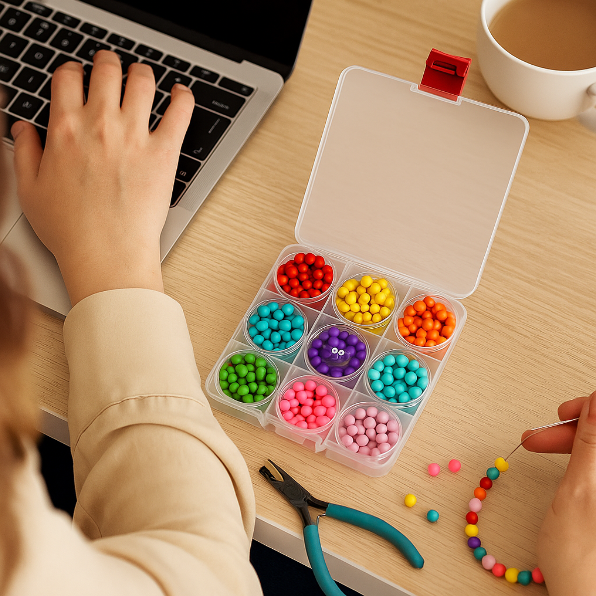 Divided Storage Box with Round Containers  - TJ-86012