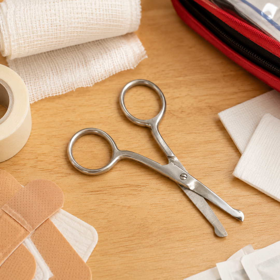 3.5" Safety Nose Bandage Cutting Scissors, Stainless Steel Rounded Tip First Aid Scissors for Emergency Kits, Bandage Removal & Medical Use, Pack of 2 - SC-40352-Z02