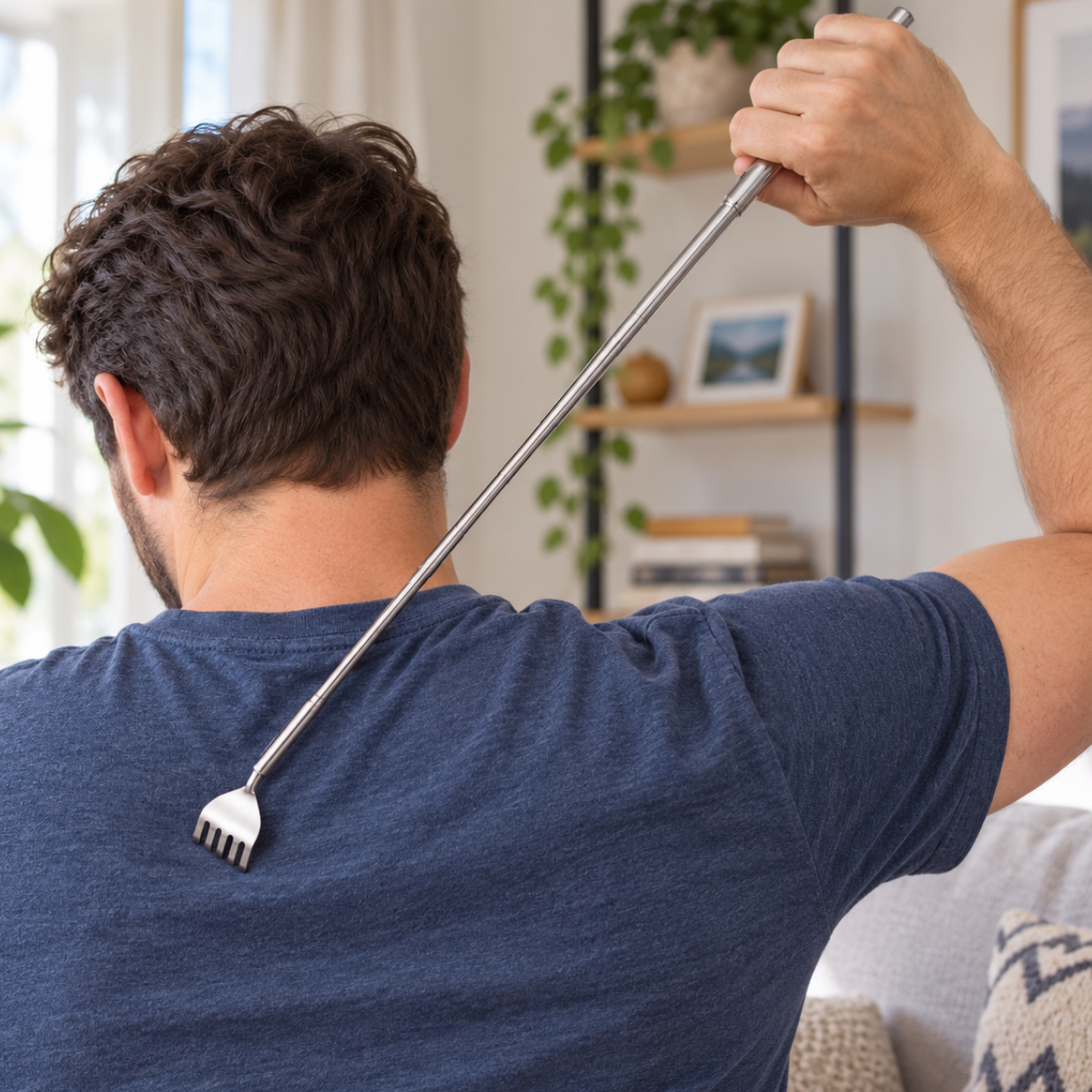 Telescoping Stainless Steel Back Scratcher, 6.5" to 20" Extendable Portable Back Scratcher with Pocket Clip – S1-08873