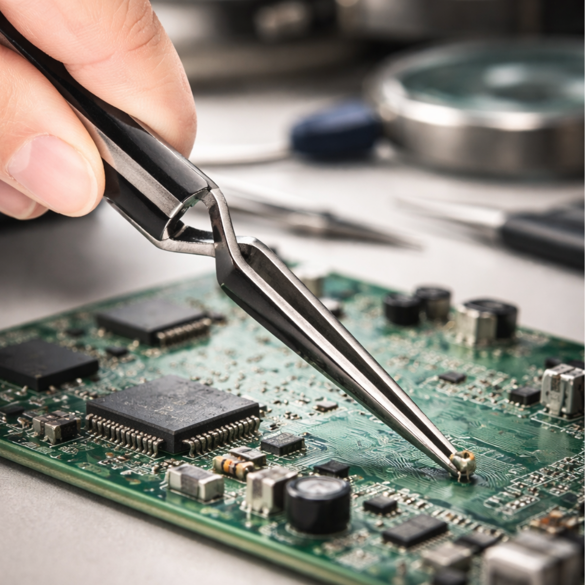 6 Piece Precision Tweezer Set – Straight, Curved & Locking Tips – 4.25" to 7" – Model S1-18643