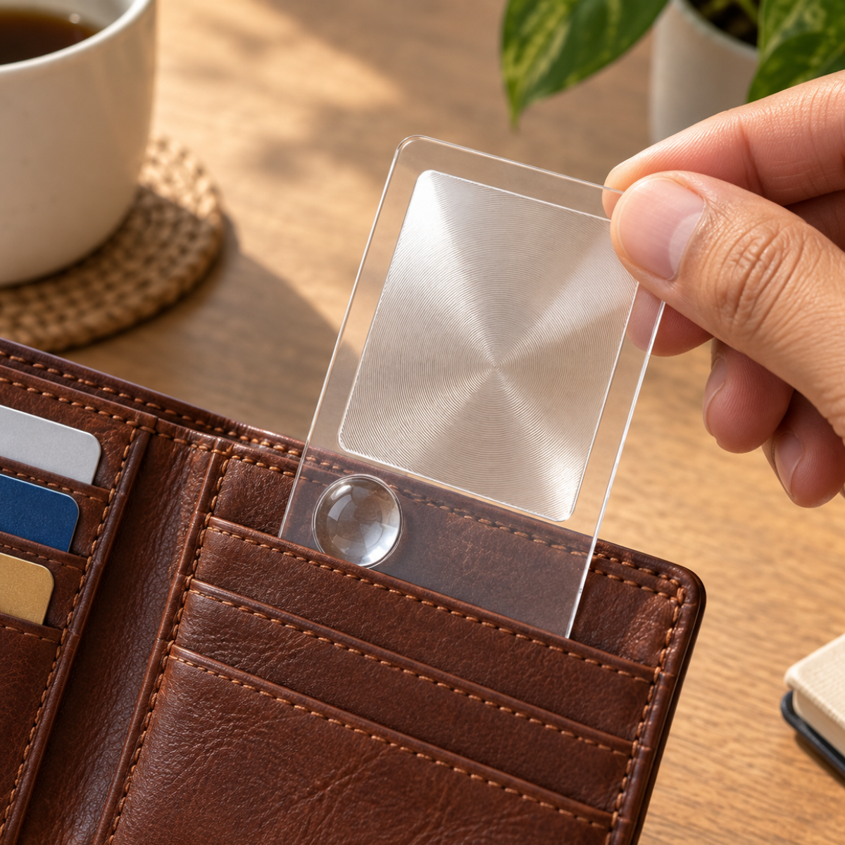 2X/4X Credit Card Size Acrylic Pocket Magnifiers – Wallet Reading Lenses (Pack of 2) – MG-13411-Z02