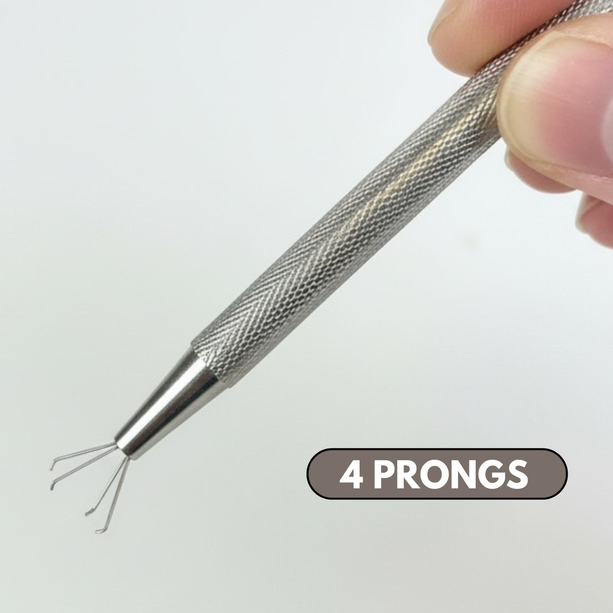 5 Piece Diamond Handling Tweezer Set with 4-Prong Pick Up Tool & Shovel - Stainless Steel - TJ-17336