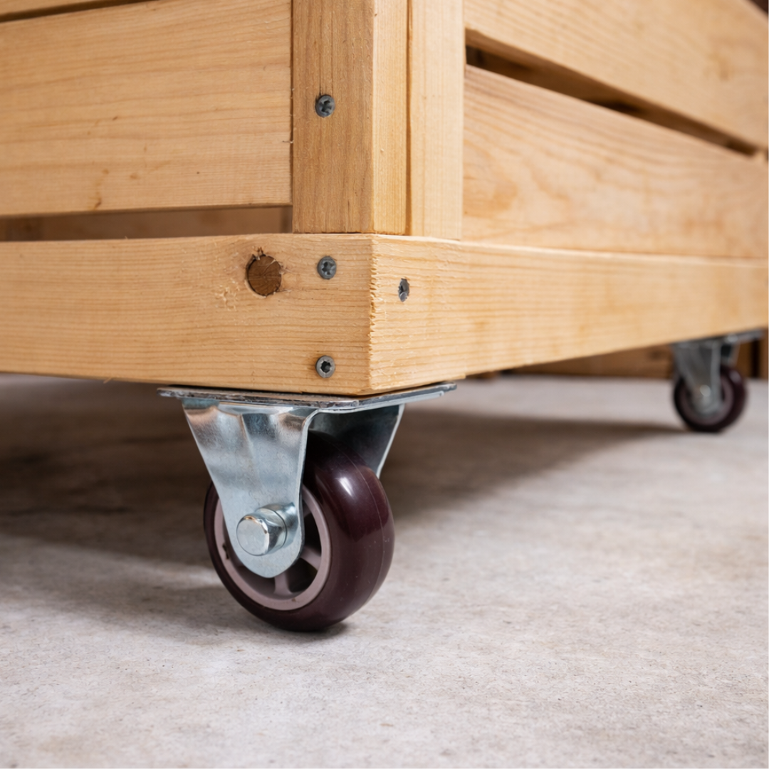 3" Rigid Caster Wheel – Medium Duty Maroon Polyurethane (PU) Wheel – Heavy Duty Steel Plate Mount – Smooth Rolling Industrial Caster for Carts, Workbenches & Equipment