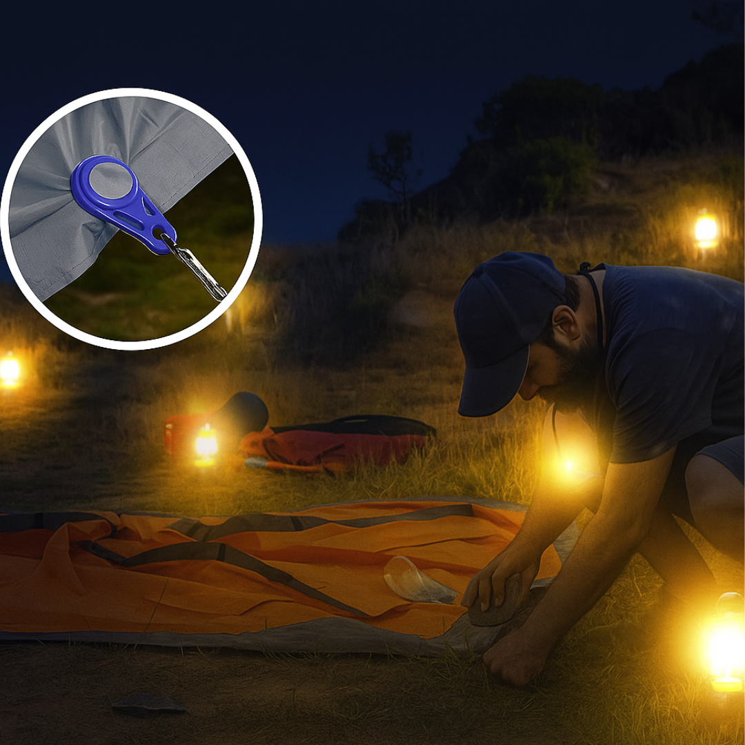 Tarp Clips Clamp Set – 4 Pack Heavy-Duty Snap Clamps for Tarps & Fabrics | Replace Missing Grommets | Add Tie-Down Points | Reusable & Durable Grip