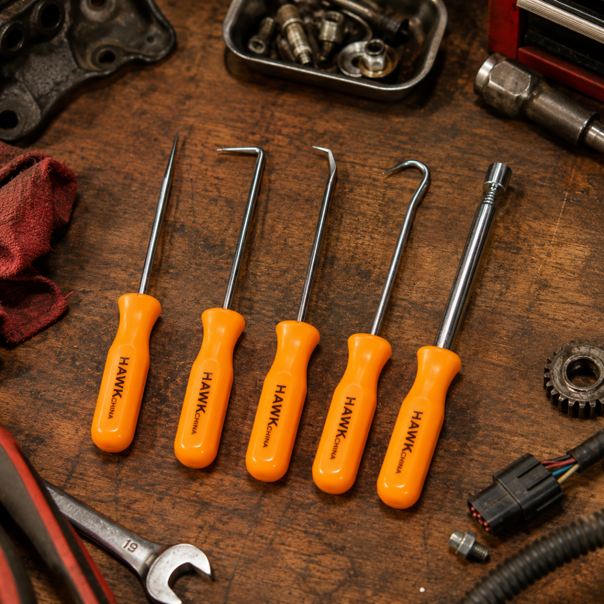 5 Piece Picks and Hooks Set with Extendable Pick-Up Magnet – S1-98550