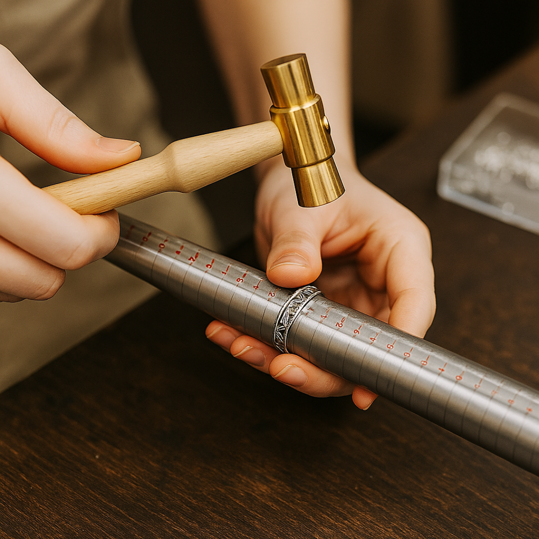 4 Piece Brass Hammer Set – Jewelry Making & Craft Hammers with Flat, Square, Chisel & Ball Peen Heads – 9" Wooden Handles, Lightweight & Non-Sparking- PH-12704