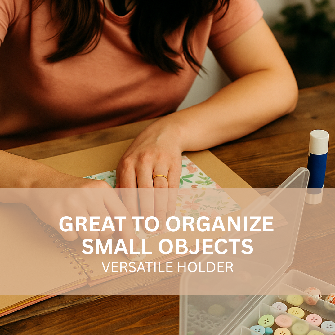 2 Pack Clear Plastic Boxes | 5 Compartments Each | 1.25" x 3.5" Sections | 3.5" x 7" Overall Size | Versatile Home Organizer with Hanging Hook