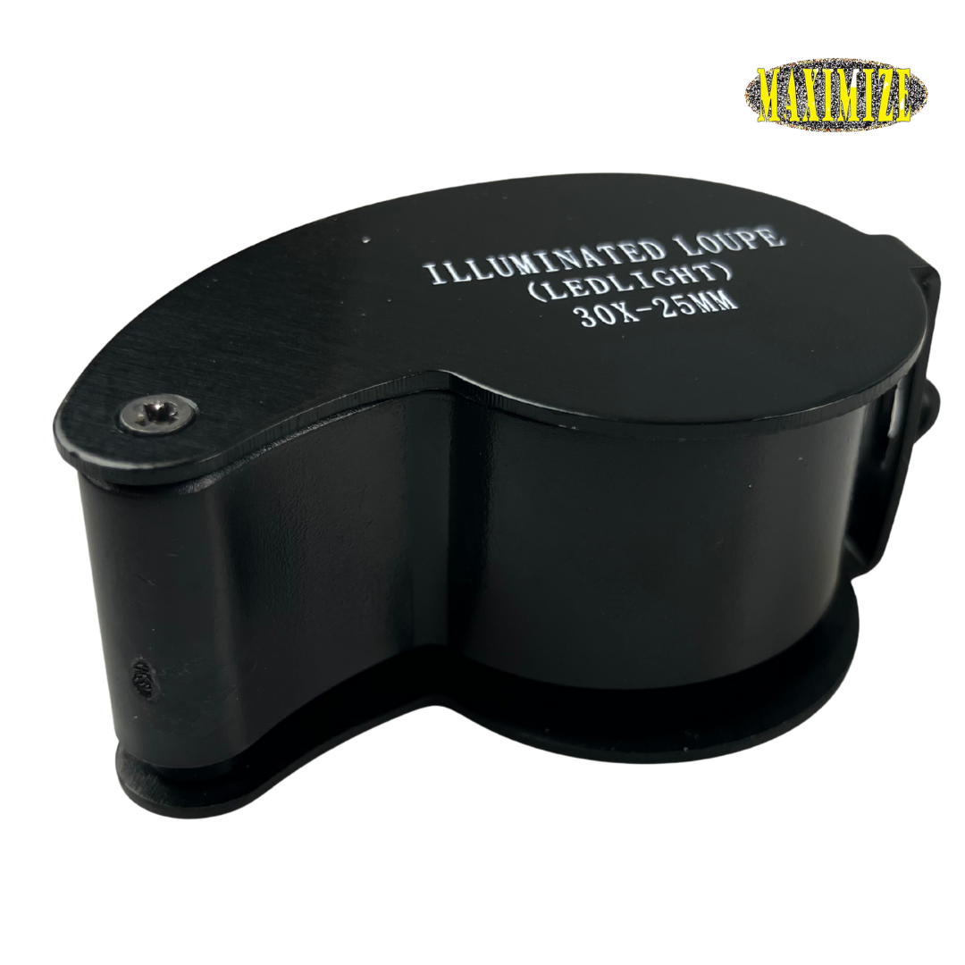 Black Jeweler's Loupe with LED Light - 30X Power  - MG-92130