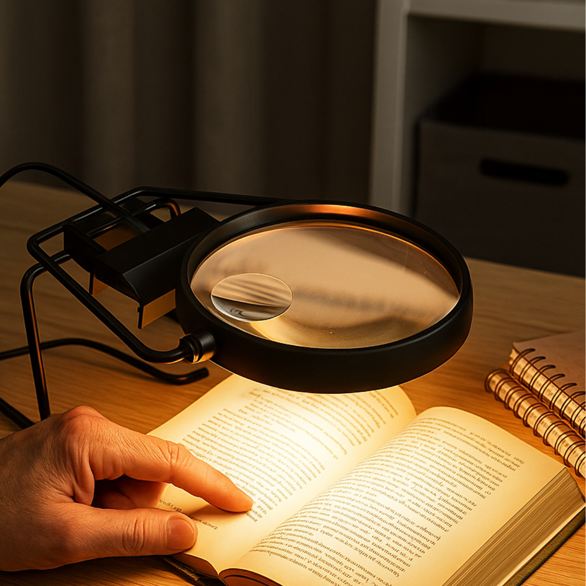 Table Top 3x Lighted Swivel Magnifier, 6x Macro  - MG-59100
