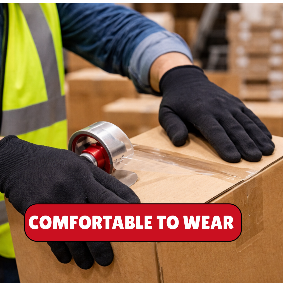 Lined Brown Jersey Gloves with Red Fleece – Pack of 12 (GL-17550-Z12)