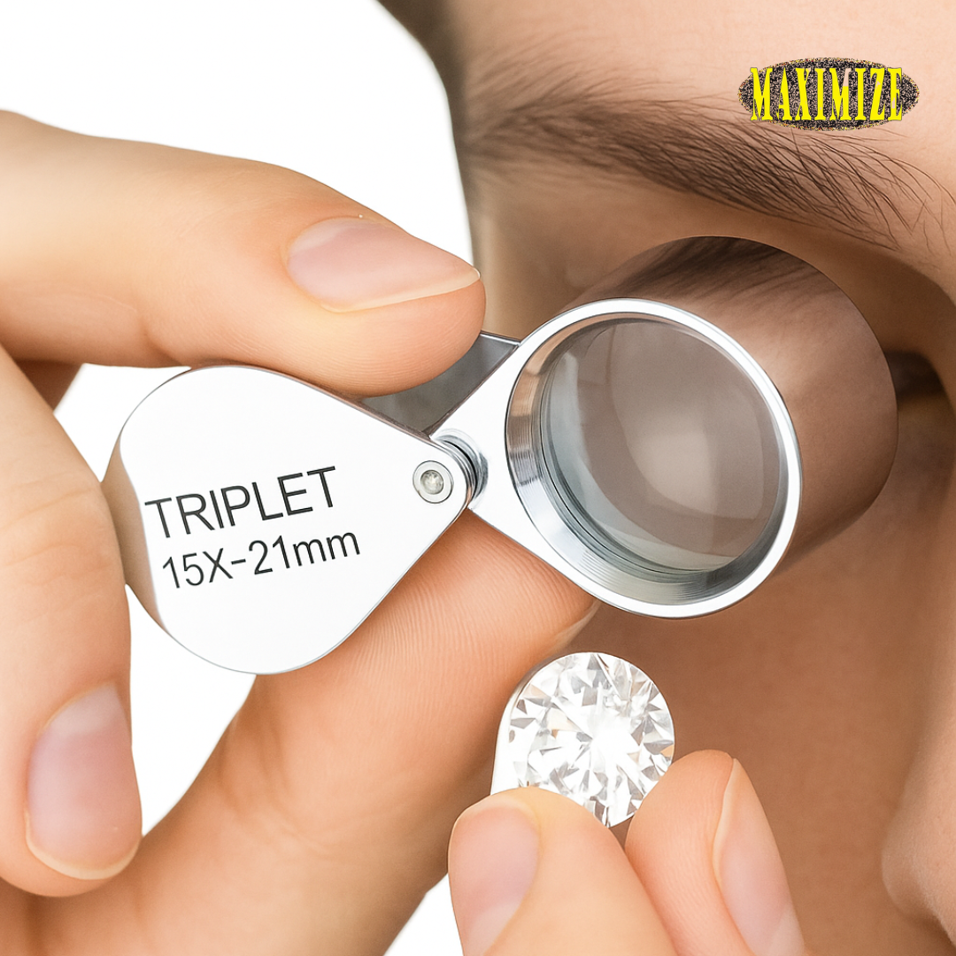 Triplet Glass Lens Jeweler's Loupe  - 15X Power  - MG-02115