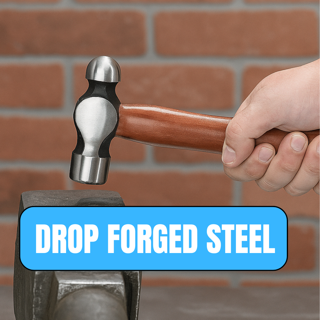 Ball Pein Hammer – Drop Forged Steel Head, 10" Long, 4 oz | Flat & Domed Faces | Solid Wood Handle | Perfect for Metal Shaping, Bending & Crafting