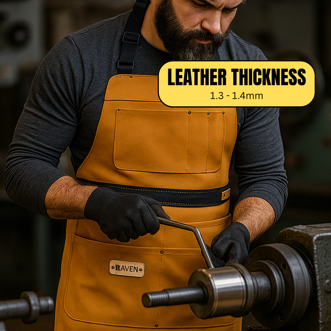 24x17 Inch Leather Apron with 7 Pockets  - AP-00200